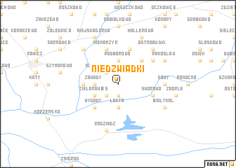 map of Niedźwiadki