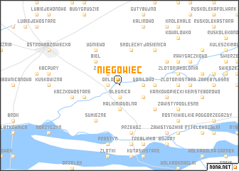 map of Niegowiec