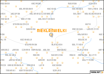 map of Niekłań Wielki