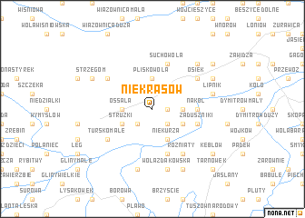 map of Niekrasów