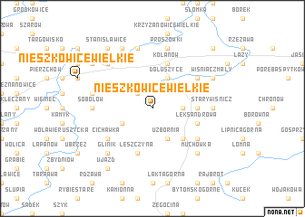 map of Nieszkowice Wielkie