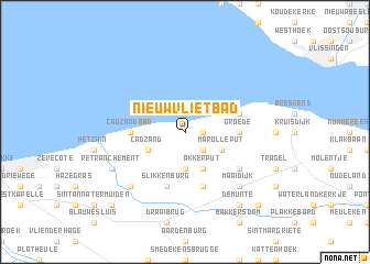 map of Nieuwvliet-Bad