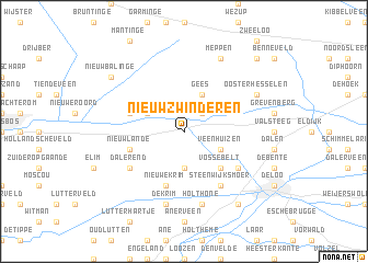map of Nieuw-Zwinderen