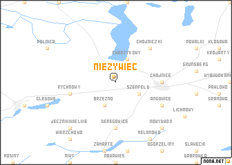 map of Nieżywięć