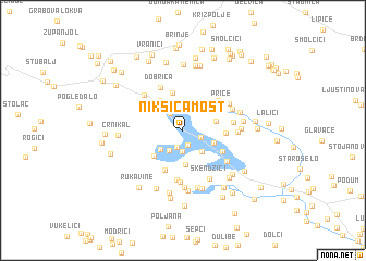 map of Nikšića Most