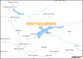 map of Ninety Six Corners