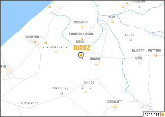 map of Nir ‘Oz