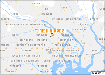 map of Nishi-nippori