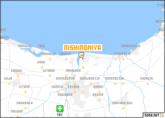 map of Nishinomiya