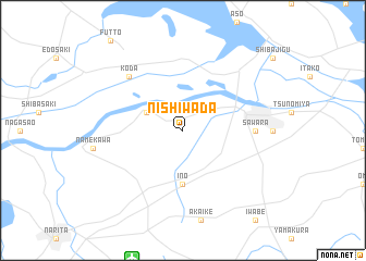 map of Nishiwada