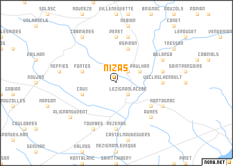 map of Nizas