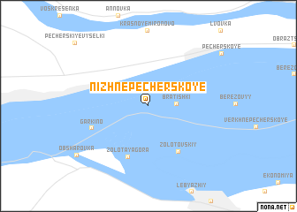 map of Nizhnepecherskoye