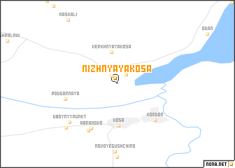 map of Nizhnyaya Kosa