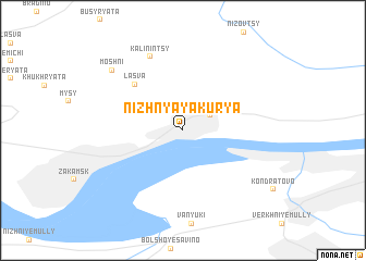 map of Nizhnyaya Kur\