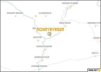 map of Nizhnyaya Sun\