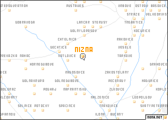 map of Nižná