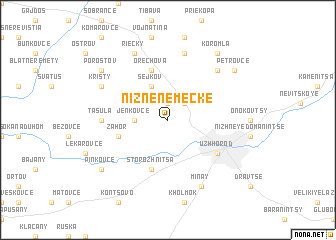 map of Nižné Nemecké