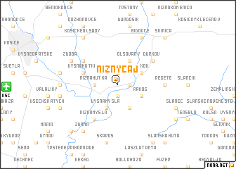 map of Nižný Čaj