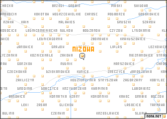 map of Niżowa