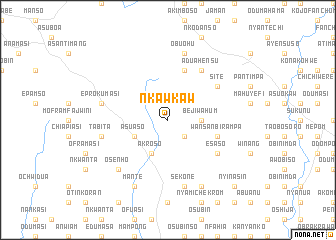 map of Nkawkaw