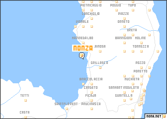 map of Nonza