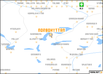 map of Norbohyttan