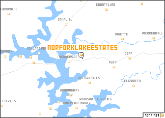 map of Norfork Lake Estates