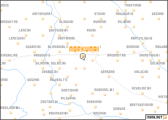 map of Norkūnai