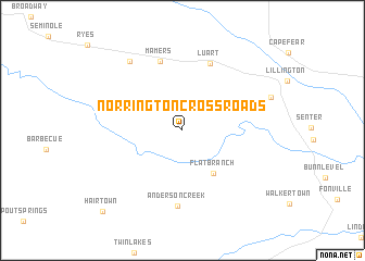 map of Norrington Crossroads