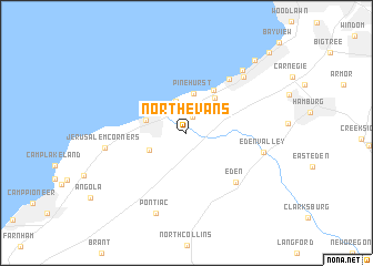map of North Evans