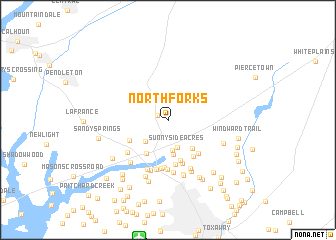 map of North Forks