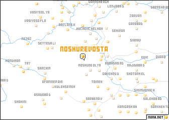 map of Noshūr-e Vosţá
