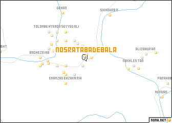 map of Noşratābād-e Bālā