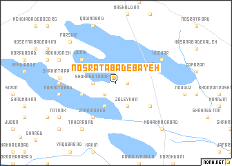 map of Noşratābād-e Bāyeh