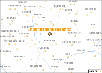 map of Noşratābād-e Behrāz