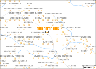 map of Noşratābād