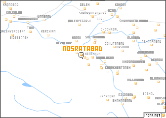 map of Noşratābād