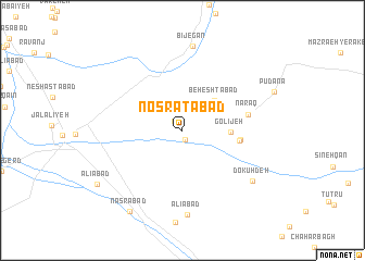 map of Noşratābād