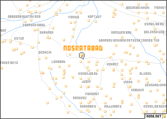 map of Noşratābād