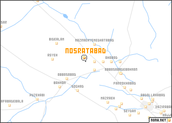 map of Noşratābād