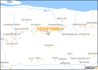 map of Noşratābād