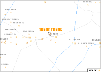 map of Noşratābād