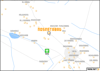 map of Noşratābād