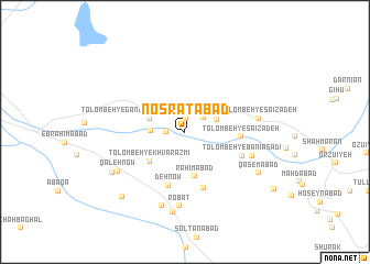 map of Noşratābād