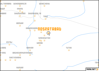 map of Noşratābād