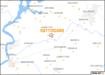 map of Nottingham