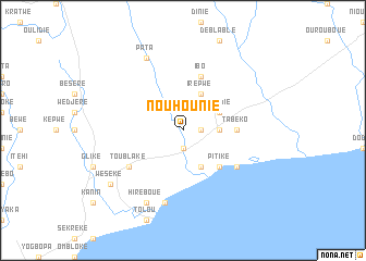 map of Nouhounié