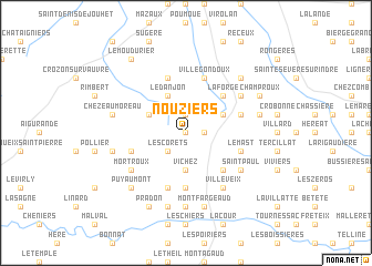 map of Nouziers