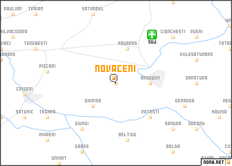 map of Novăceni