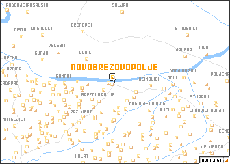 map of Novo Brezovo Polje